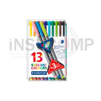 LAPICES STAEDTLER TRIPLUS ROLLER 334 10+3 COLORES